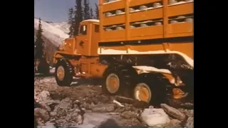 arctic convoy with giant mack trucks but with snowrunner's alaska music / ambience