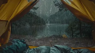 Solo Camping In Heavy Rain | Smash Worries And Sleep Well In 5 Minutes With Thunderstorms On Tent