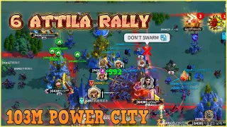 103M Kale Sıfırlama - Bir Oyuncuya 6 Attila Rally'si Açılırsa Ne Olur ? - Rise Of Kingdoms