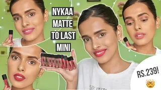 ₹239 Nykaa Matte To Last Mini Liquid Lipsticks-Review and Swatches | All 10 Shades