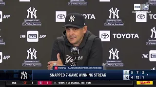 Aaron Boone discusses loss to Mariners