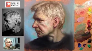 Live Session - Alla prima oil painting - Harrison Ford