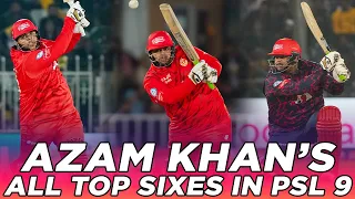 PSL 9 | 📽️ Azam Khan's All Top Sixes in HBL PSL 2024 | HBL PSL 9 | M2A1A