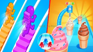 Bridge Race 🆚 Ice Cream Stack ⭐All Levels Gameplay Walkthrough 🎶 Who Is the Best 🏆