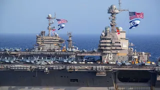 5,000 Troop US Navy Gerald R. Ford and Dozens of warships Arrive in Mediterranean sea