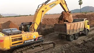 SANY SY390HD Excavator Gravel Loading To Bharath Benz Truck #excavator#sany #sanygroup #excavators