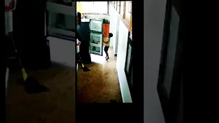 Boy Pull and play with refrigerator door Gone wrong. Funny video  #viralshorts #fridge door