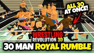 THE MOST INSANE RUMBLE MATCH!! | WR3D 30 Man Royal Rumble (Wrestling Revolution 3D)