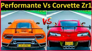 FH4 Drag Race: Lamborghini Huracan Performante Vs Chevrolet Corvette Zr1