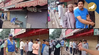 Hyderabad: Traders down shutters in protest against Traffic Police at Afzalgunj