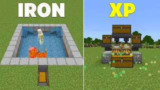 5 EASY 1.19 Starter Farms for Beginners in Minecraft Bedrock ! (Iron Farm, XP Farm)