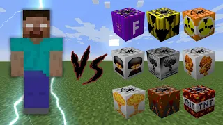 Herobrine vs 30 Different TNTs! Can He survive Nuclear TNTs?