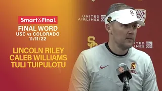 Lincoln Riley, Caleb Williams and Tuli Tuipulotu reflect on USC's victory over Colorado