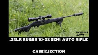 .22LR Ruger 10/22 Case Ejection in Slow Motion CloseUp