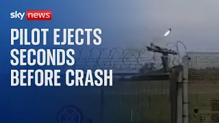 Italy: Pilot ejects himself seconds before jet crash