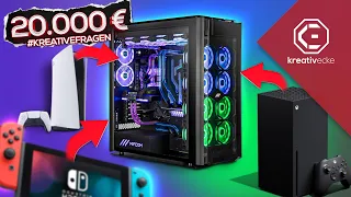 WTF? DIESER 20.000€ GAMING PC hat ALLE Konsolen INTEGRIERT (PS5, Xbox und Co.)?! #KreativeFragen