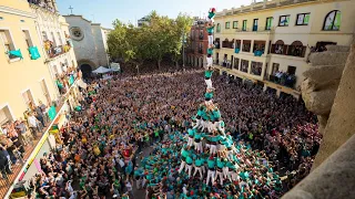 Castellers de Vilafranca - pilar de 9 amb folre, manilles i puntals carregat - Tots Sants 2022