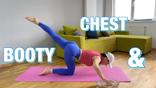 ROUND, LIFTED BOOTY & CHEST | 10 Min Beginner Booty Workout (Low Impact, No Squats & Jumps)