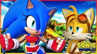 Tails meets Sonica  | Tails and Sonica Play Sonic World (Female Sonic Mod)