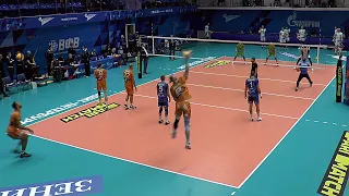 Volleyball. Serves. Russia. Zenit St. Petersburg vs Kuzbass Kemerovo