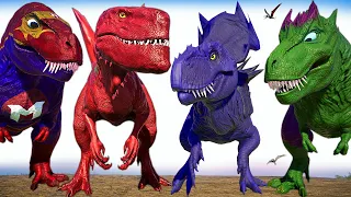 SENTRY Zilladominus Vs Nova Malusaurus & Tarbosaurus T-REX Jurassic World Evolution Dinosaurs Battle