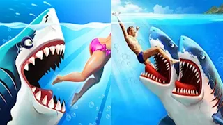 Hungry Shark World VS Double Head Shark Attack - ALL SHARKS UNLOCKED | Android Gameplay