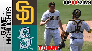 Seattle Mariners vs San Diego Padres GAME HIGHLIGHTS [TODAY] |  August 08, 2023 | MLB 2023