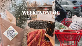 Productive & Relaxing Weekend Vlog | Trader Joes & Tjmax Hauls, Spring Cleaning, Hanging by the Fire