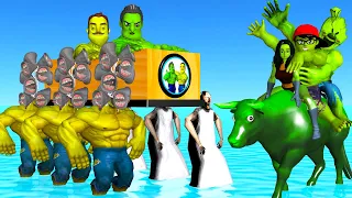 Scary Teacher 3D vs Siren Head Mods Hulk and Granny Troll Mr T and Cow Hulk Coffin Dance Compilation