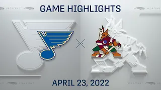 NHL Highlights | Blues vs. Coyotes - Apr. 23, 2022