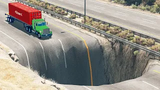 Camión vs Fosa Gigante - Fatal Accidente [Juegos de Carros] BeamNG.Drive