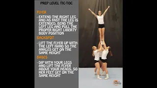 Prep level tic-toc instructional video - cheerleading group stunts