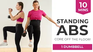 10-Minute Standing Abs Workout with 1 Dumbbell (No Crunches + No Planks)