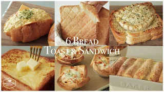 Quick and Easy 6 Bread & Toast & Sandwich Recipe * Butter toast, French toast, Egg sandwich