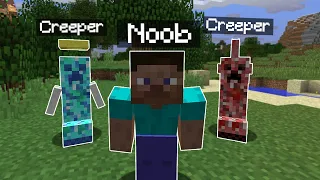 Je troll un Noob avec des Creeper Cheaté sur Minecraft