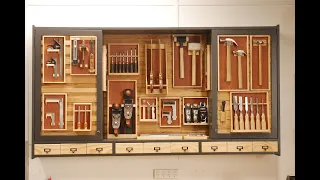 Hand Tool Cabinet/ French cleat/ Picture frame tool holders/ Shop organisation