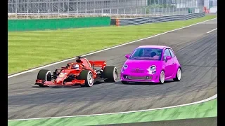 Ferrari F1 2018 vs Barbie Car Monster - Monza