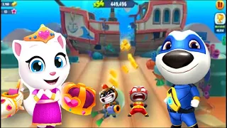 Talking Tom Gold Run VS Talking Tom Hero Dash Hank Hero VS Princess Angela