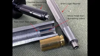 9mm Luger chamber forming with reamer and burnishing tool.