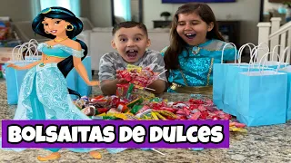 BOLSAS DE DULCES PARA LA FIESTA DE KAMILA 🎉🟣🌈