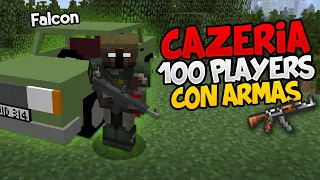 Hago una CACERÍA de 100 JUGADORES en MINECRAFT