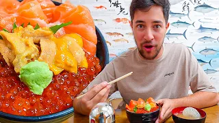 Japanese RAW FOOD Tour in Hokkaido!! Japan’s #1 OVERFLOWING Seafood Bowl with Sea Urchin!