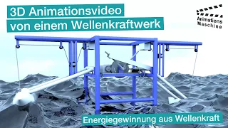 3D Animationsvideo von einem Wellenkraftwerk