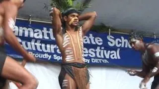 Aboriginal performance at a school festival in Cairns, Australia