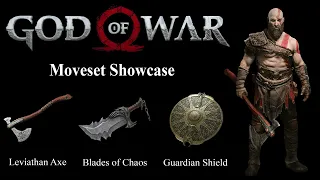 【God of War】Kratos' Moveset Basic Moves, Skills and Runic Attacks Showcase