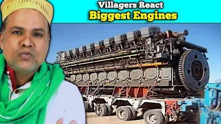 Villagers Stunned To Watch Biggest Engines ! Tribal People React To Biggest Engines