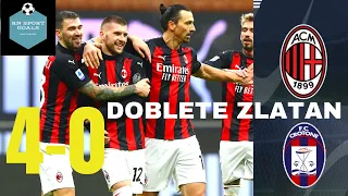 Zlatan Anota doblete para el Milán 4-0 Crotone