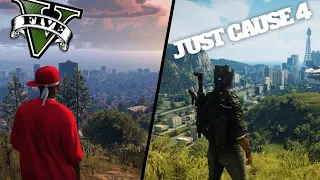 GTA 5 Vs. Just Cause 4- | Side by Side | GRAPHICS COMPARISON