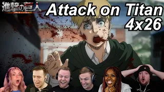 Attack on Titan 4x26 Reactions | Great Anime Reactors!!! | 【進撃の巨人】【海外の反応】