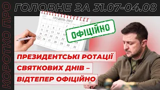 Коротко про головне за тиждень  31.07-04.08